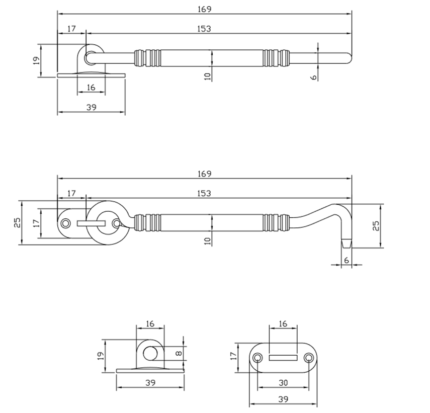 Thông số kỹ thuật chốt cửa gió VICKINI 46160.150 SSS