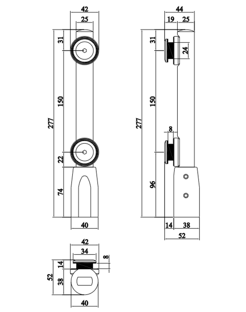 Thông số kỹ thuật kẹp kính VICKINI 61801.001 SSS