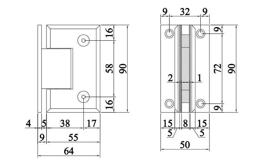 Thông số kỹ thuật kẹp kính VICKINI 66048.090 PSS