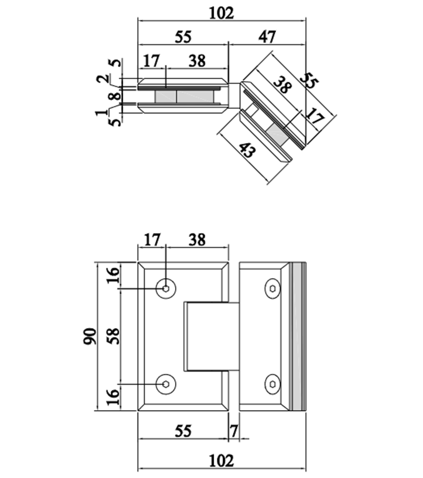 Thông số kỹ thuật kẹp kính VICKINI 66048.135 PSS