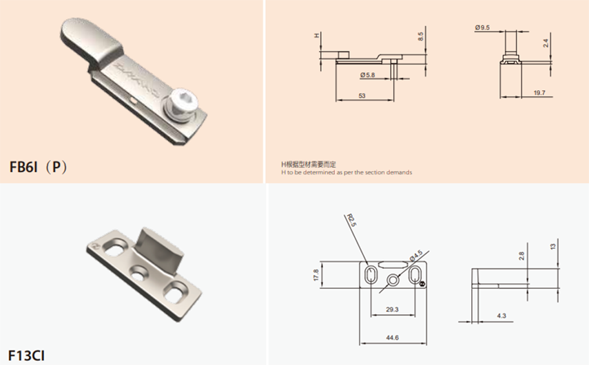 Thông số kỹ thuật bộ vấu chốt đầu biên Draho dành cho cửa 1 cánh